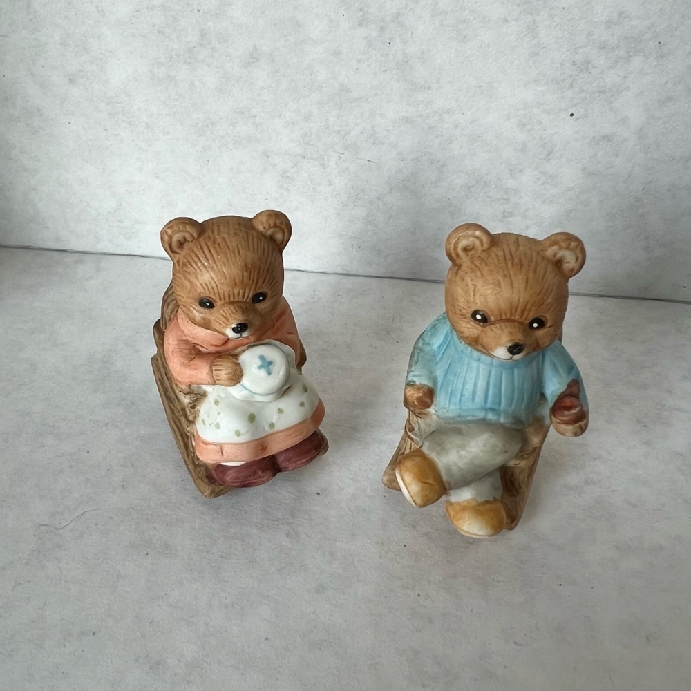 Homco Teddy Bears Rocking Grandma Grandpa #1470